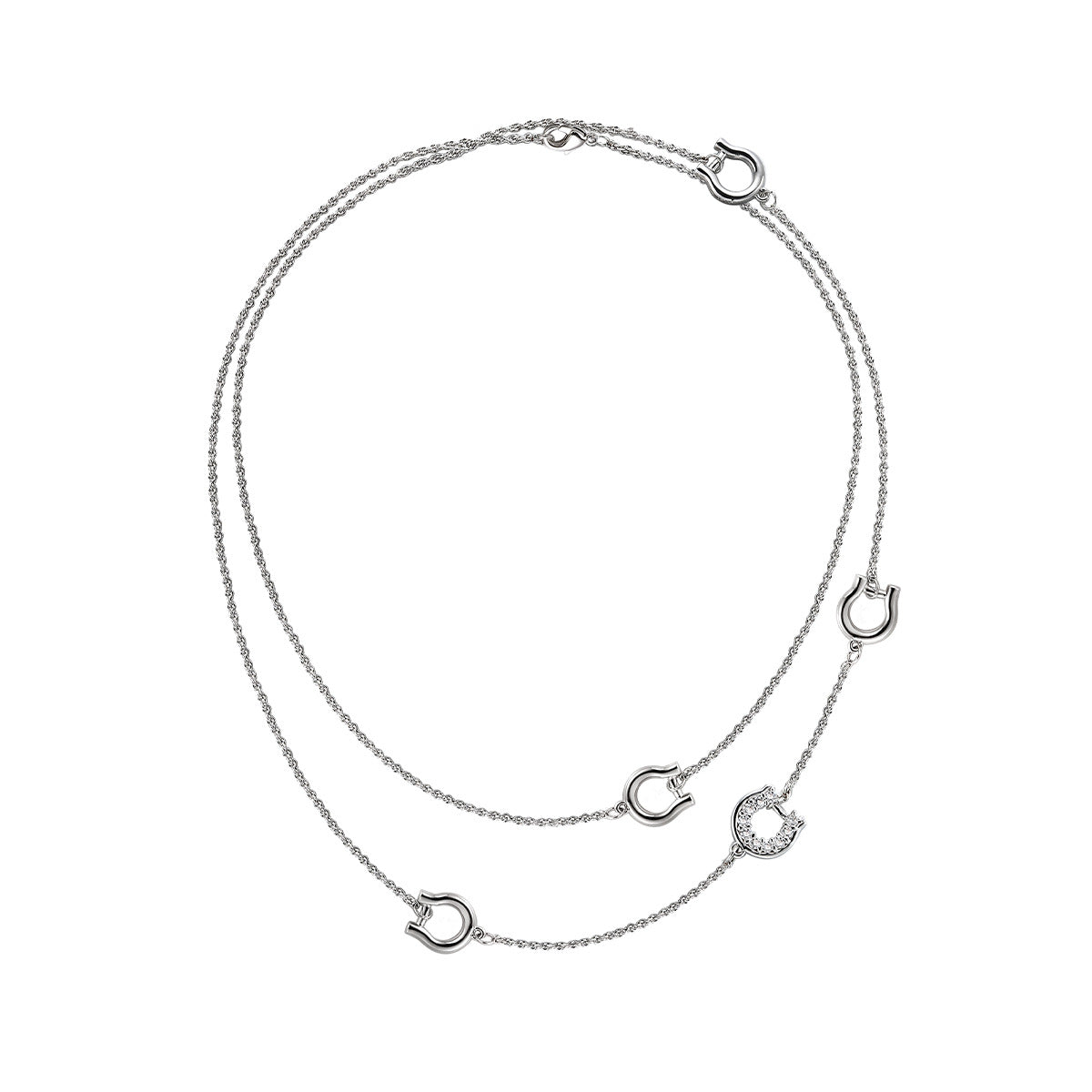 AUKIYUKI Design Twin Long Necklace Vachette Clasp choker Clavicle Necklace