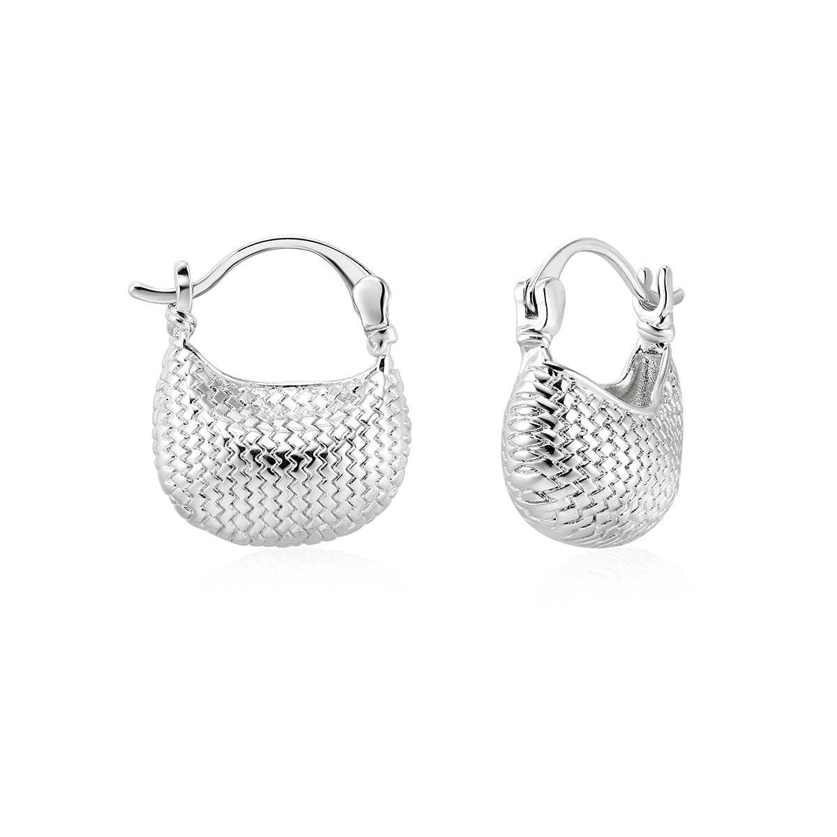 AUKIYUKI Unique Woven Pouch Three-Dimensional Ear Clip Women's Earrings